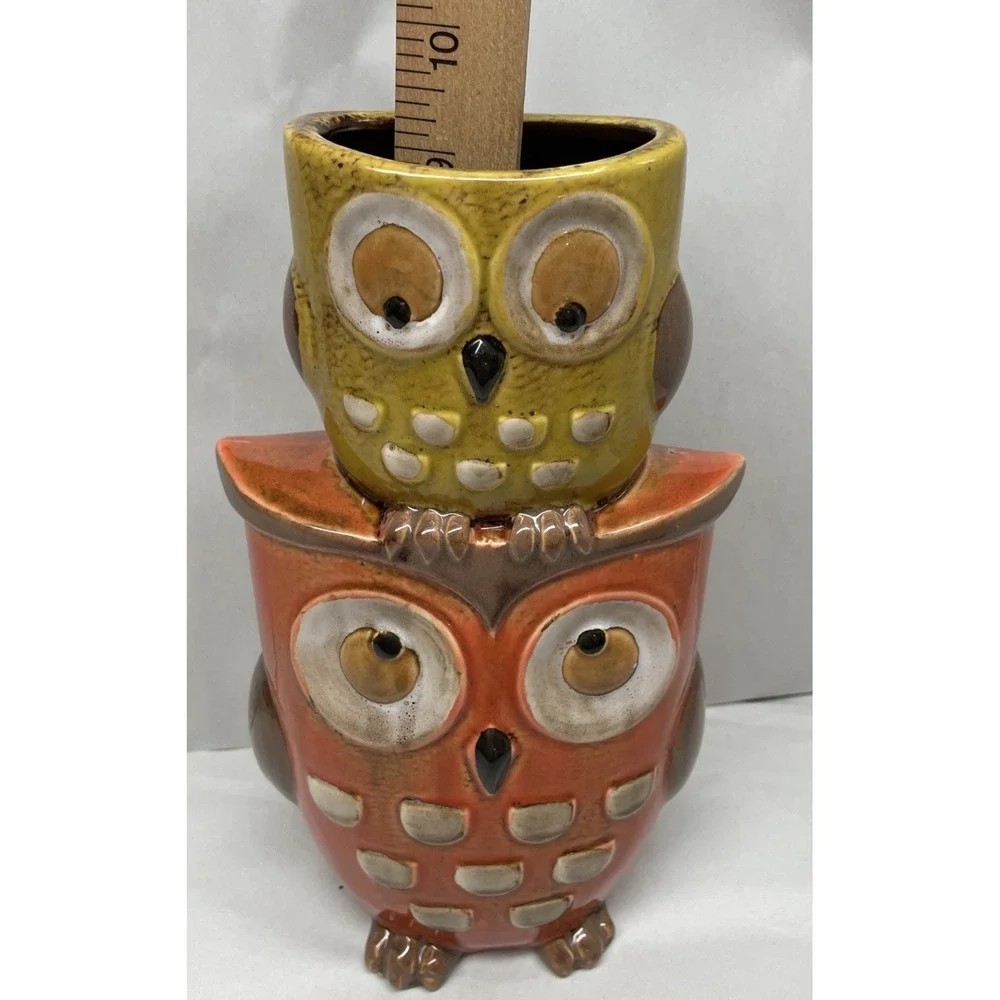 Double Stacked Owl Vase/Planter Retired Pier 1 Imports